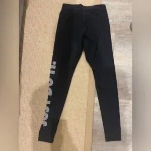 Kids Black Leggings with Gray Print